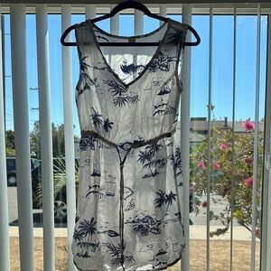 Tropical Print Swim Cover-Up